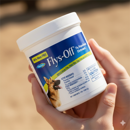 Farnam Flys-Off Repellent Ointment 7 oz for Dogs & Horses Kills Repels Flies