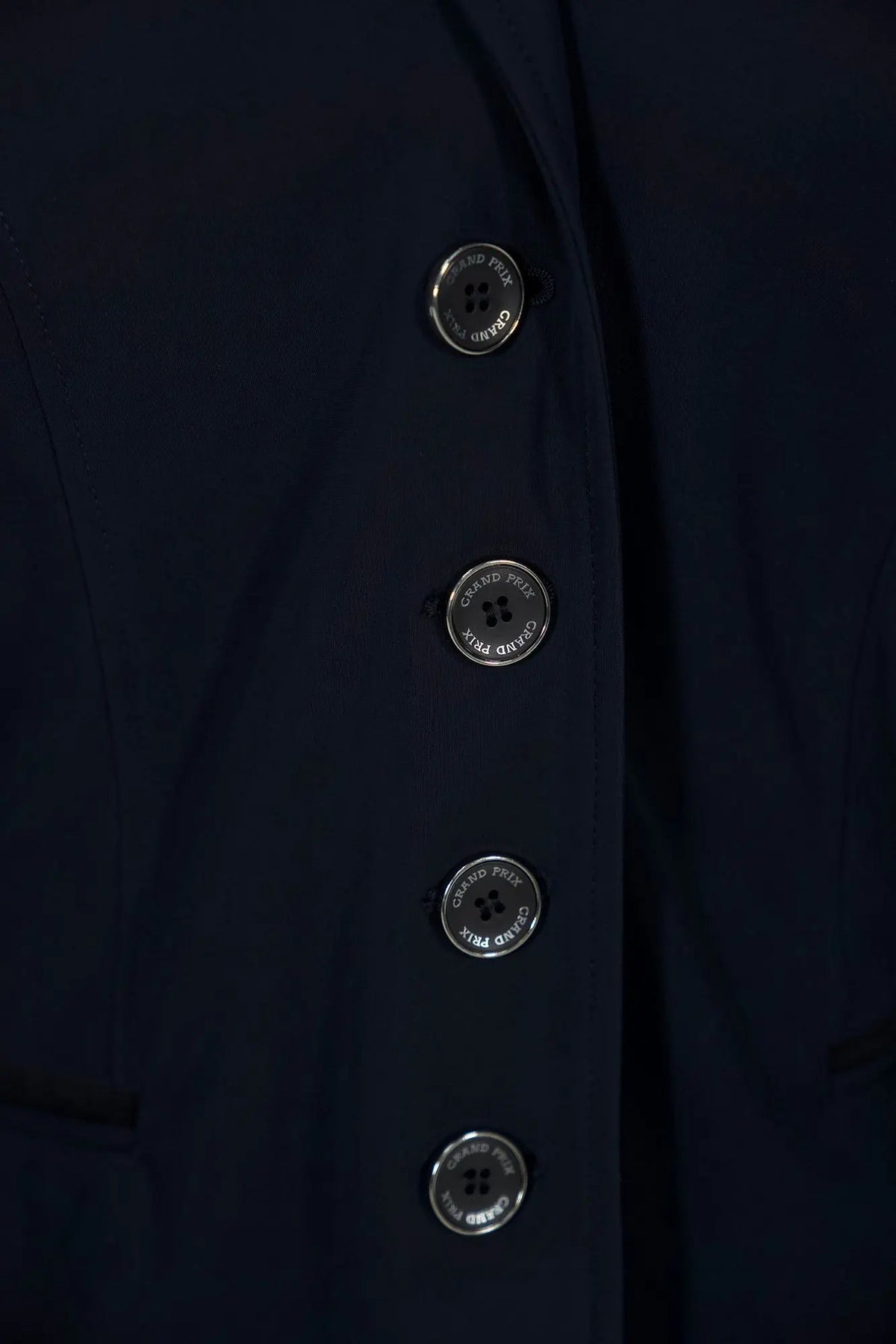 Grand Prix Saltare Premio 4 Button Riding Show Coat, Navy with Black