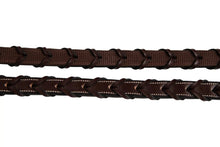 Huntley Equestrian Fancy Stitched Rubber Lined Laced Reins, Size Full
