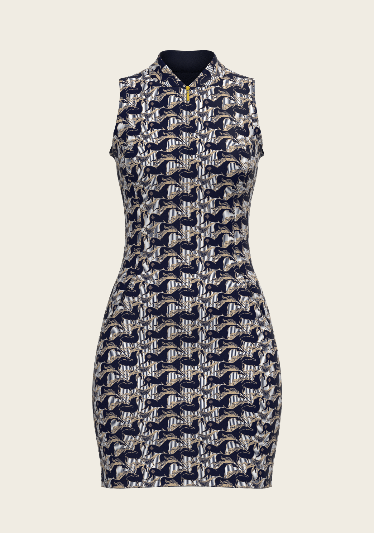 Espoir Running Horse Navy Dress