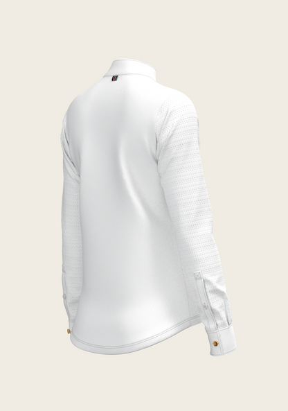 White with Bouquet on Rose Inner Details Long Sleeve Show Shirt