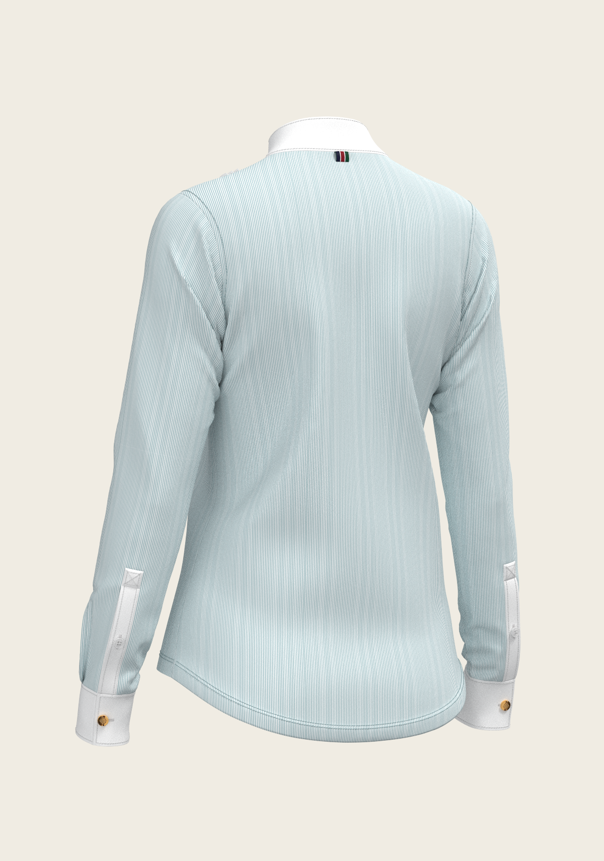  Stripes in Sky Blue Short Pleated Long Sleeve Show Shirt