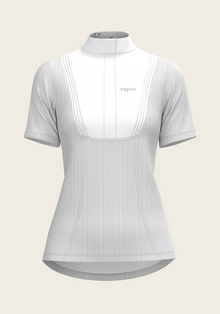  Stripes in Grey Short Pleated Short Sleeve Show Shirt