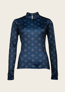 Espoir Navy Mosaic Quarter Zip Sun Shirt