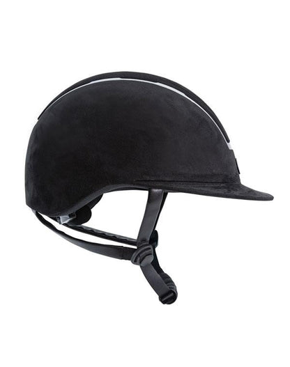 Tipperary Windsor with MIPS Wide Brim - Black UltraSuede Shell w/ Chrome Trim and Black UltraSuede Top
