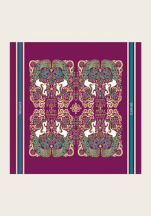 Mermaid Horses on Berry Square Scarf
