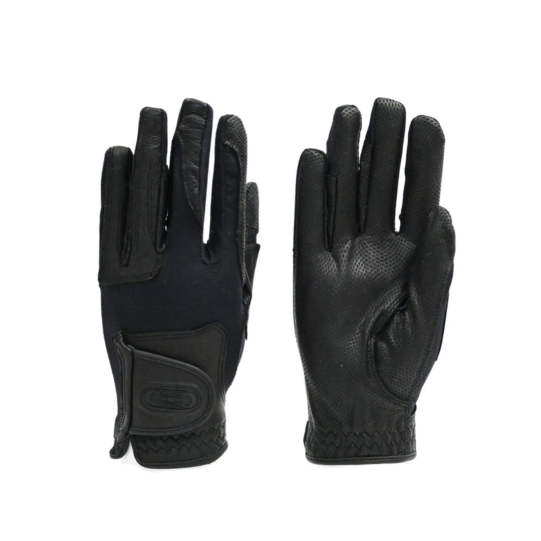 Tackified Copper Tech™️ Leather Premium Riding Glove in Black