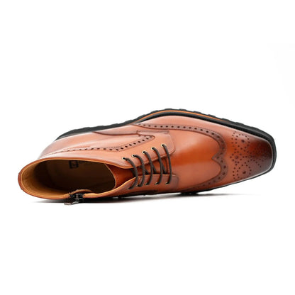 Zipper Brogue Martin Boots 2890 Brown