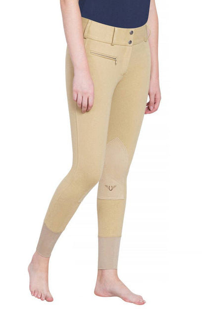 TuffRider Ladies Cotton Wide Waistband Knee Patch Breeches