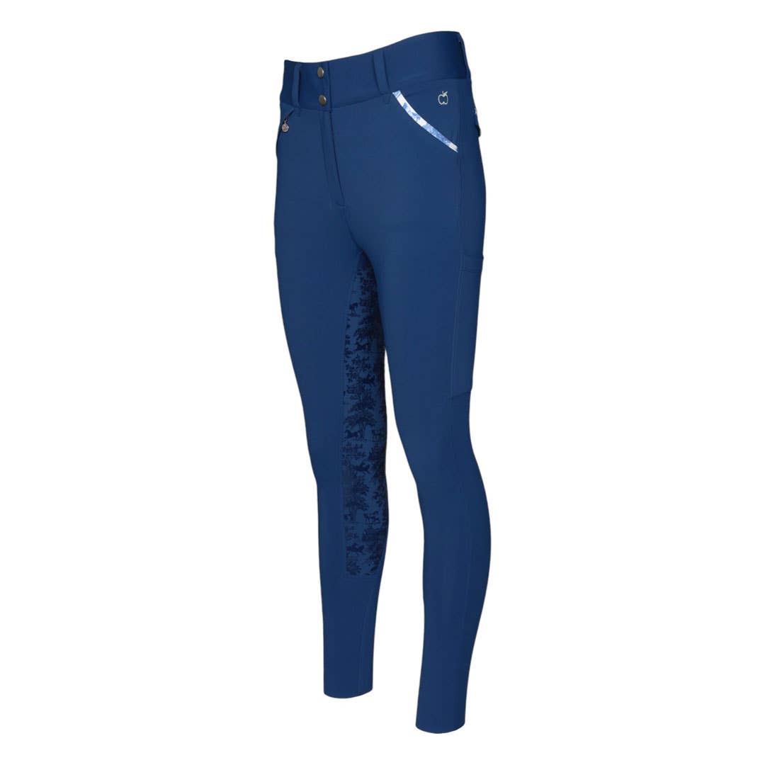Dapplebay Equestrian Toile Hybrid Silicone Full Seat Breeches-Bright Navy