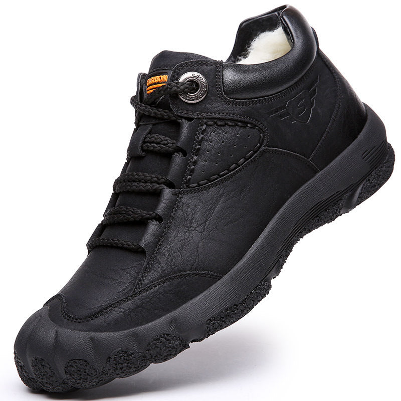 Thickened Casual Fleece-lined Warm Snow Boots Outdoor Non-slip Hiking Shoes