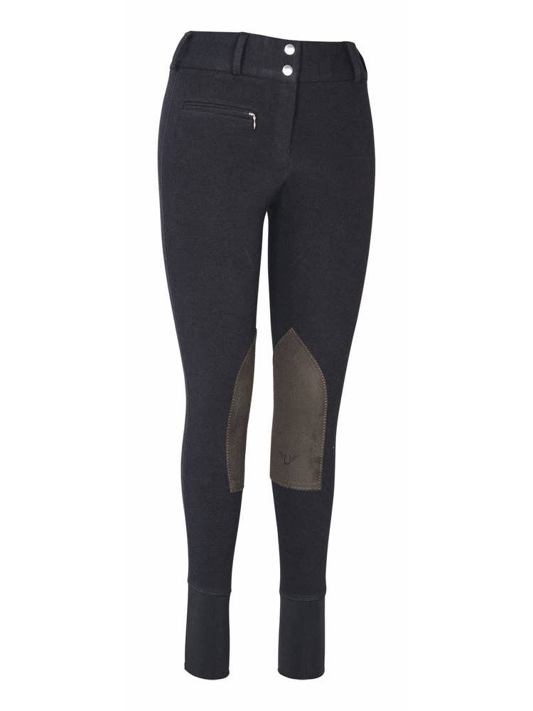 TuffRider Ladies Cotton Wide Waistband Knee Patch Breeches