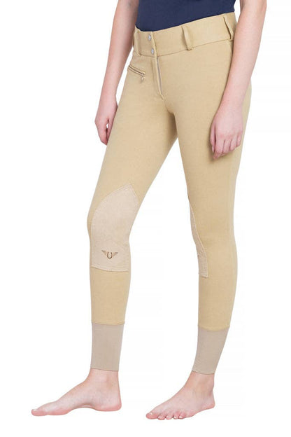 TuffRider Ladies Cotton Wide Waistband Knee Patch Breeches