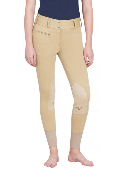 TuffRider Ladies Cotton Wide Waistband Knee Patch Breeches