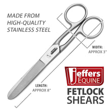 Jeffers Horse Grooming Fetlock Shears, Stainless Steel