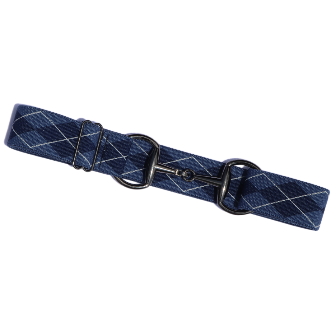 Comfort Fit Belt - Blue Argyle