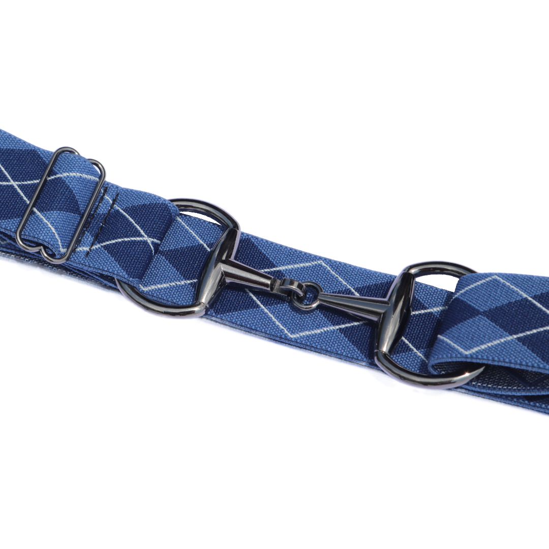 Comfort Fit Belt - Blue Argyle