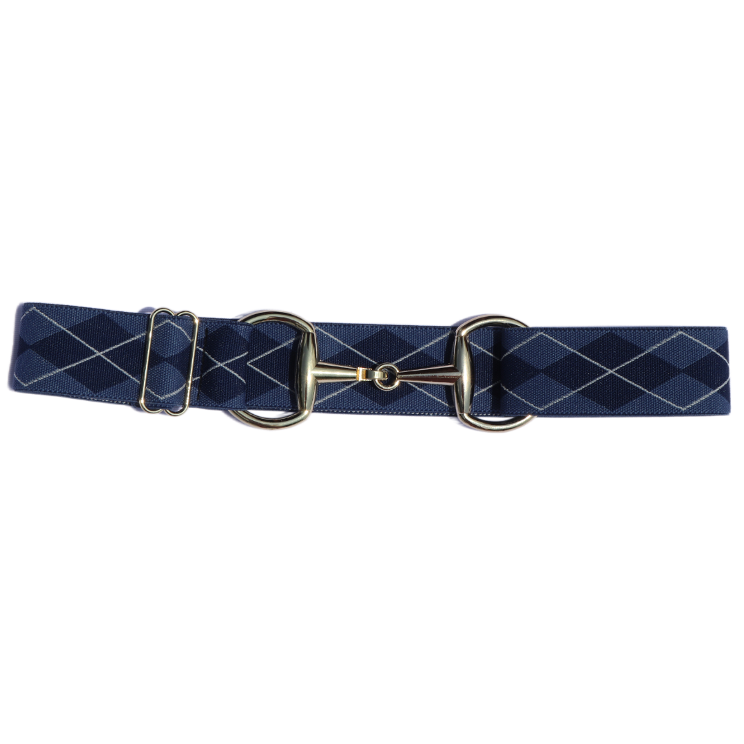 Comfort Fit Belt - Blue Argyle