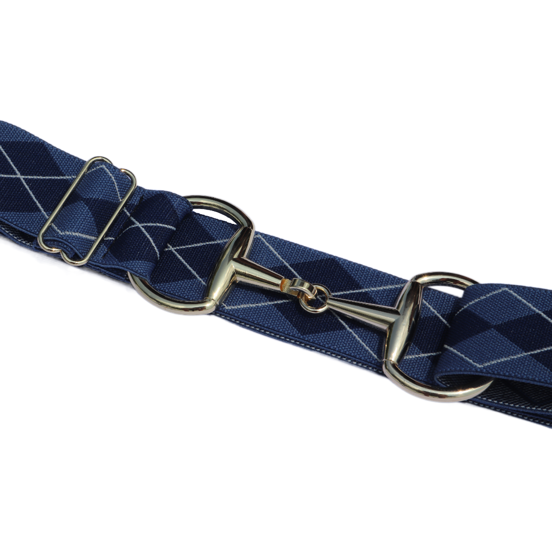 Comfort Fit Belt - Blue Argyle