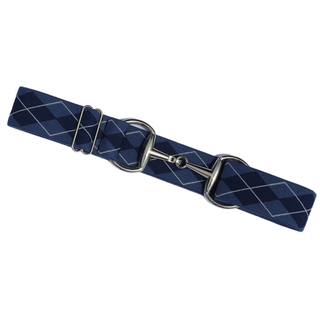 Comfort Fit Belt - Blue Argyle