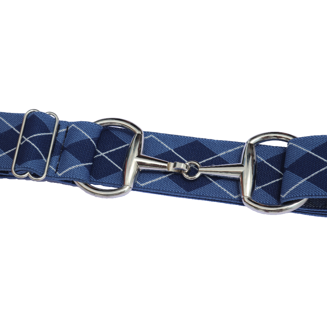 Comfort Fit Belt - Blue Argyle
