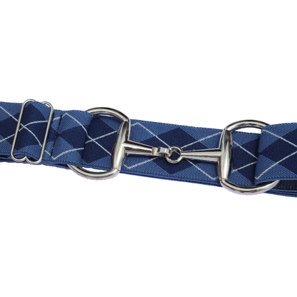 Comfort Fit Belt - Blue Argyle